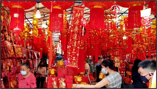 Shopping for CNY - anything red as it is an auspicious color for lunar new year photo