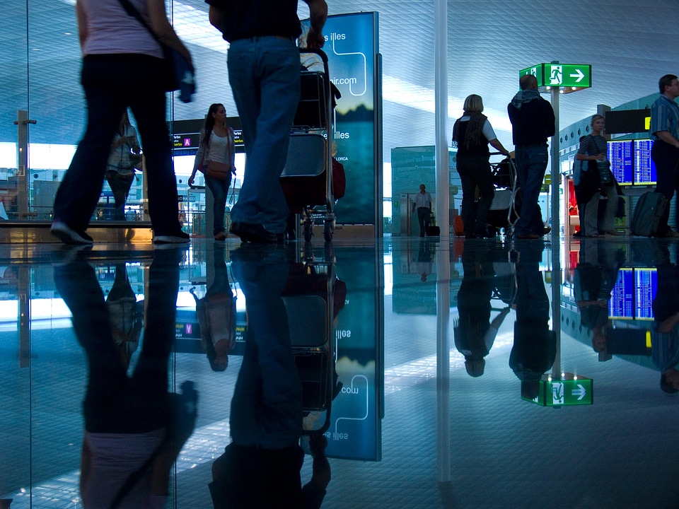 Passengers in an airport