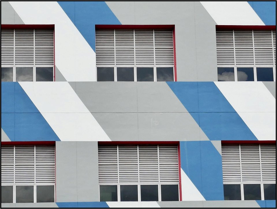 Blue white and grey