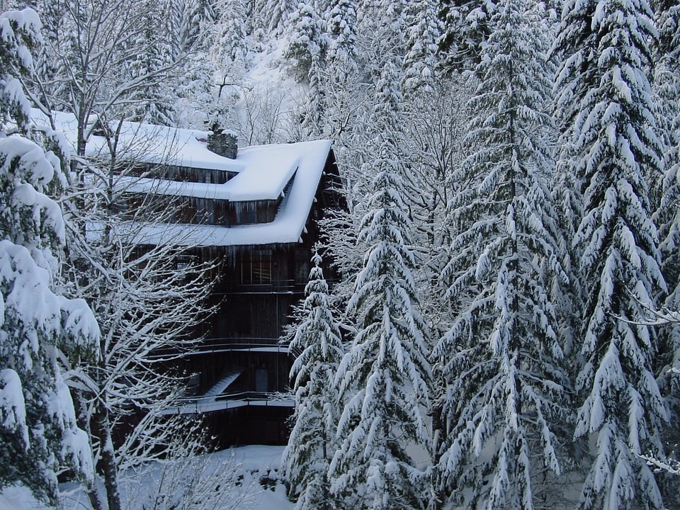Snow-covered Chateau Caves National Monument