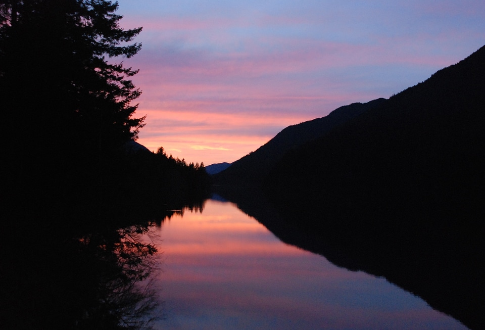 Lake Crescent sunset at Olympic National Park