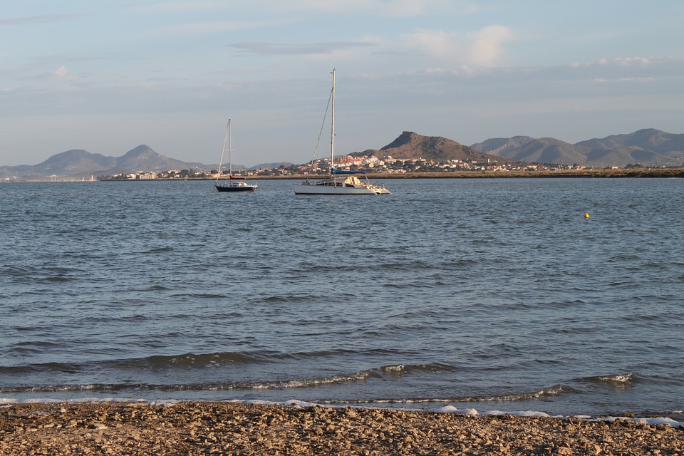 A marina promenade in Los Alcazares, Murcia. Spain