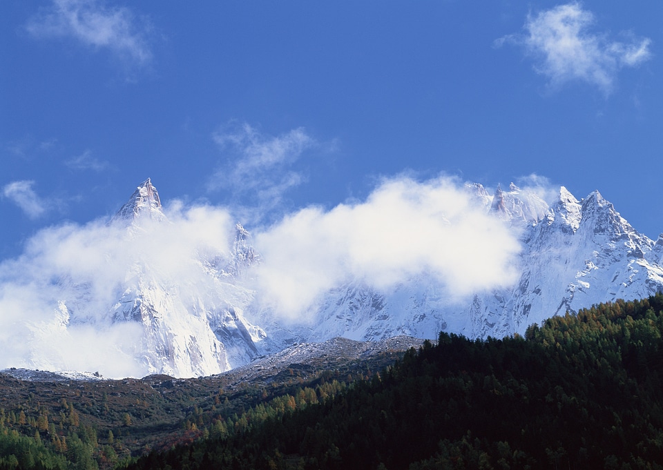 Mountain landscape with snow