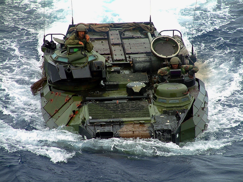 An Amphibious Assault Vehicle launched