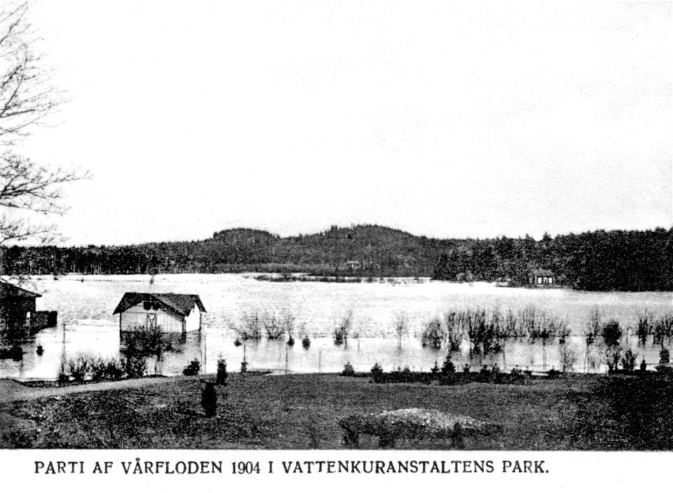 334 Översvämnimg i Kuranstaltens park 1904