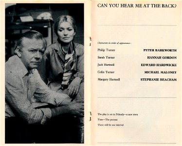 Can You Hear Me At The Back at the Piccadilly Theatre, 1979