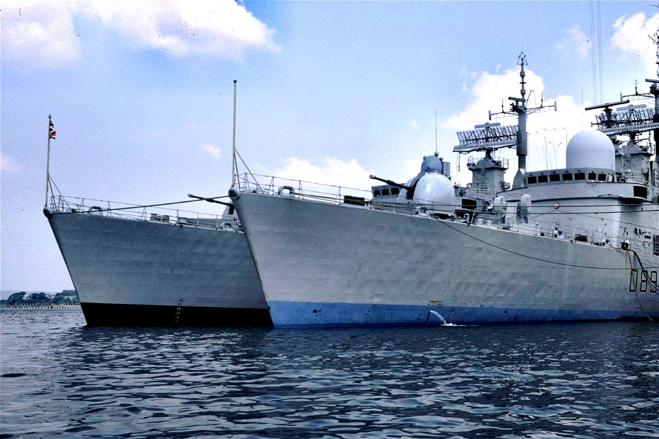 HMS Nottingham and HMS Exeter 1983 photo