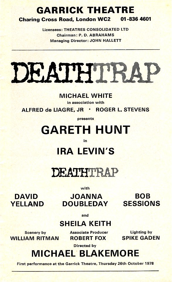 Deathtrap at the Garrick Theatre, 1980
