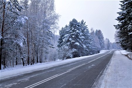 winter road through the Sayans photo