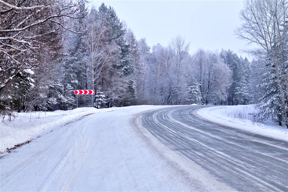 winter road through the Sayans photo