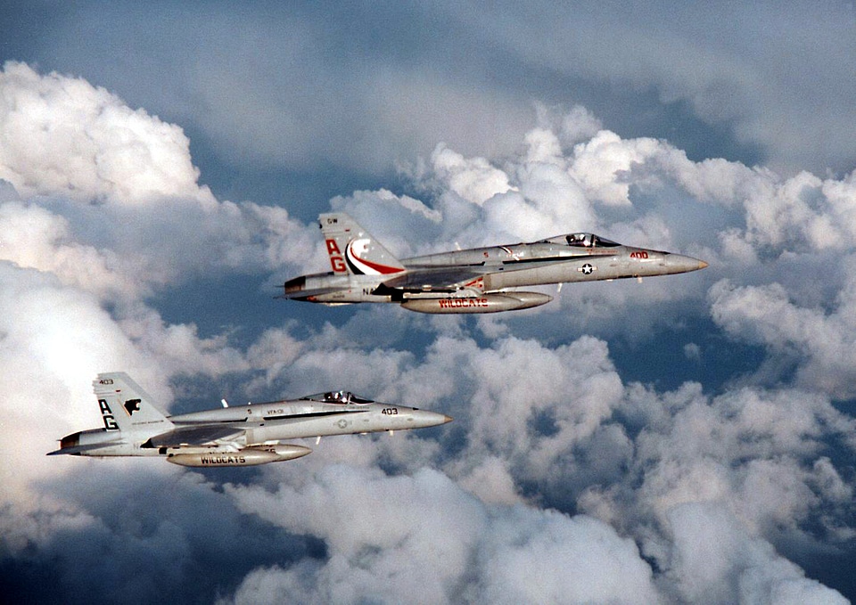 Two F/A-18C Hornets from the Wildcats