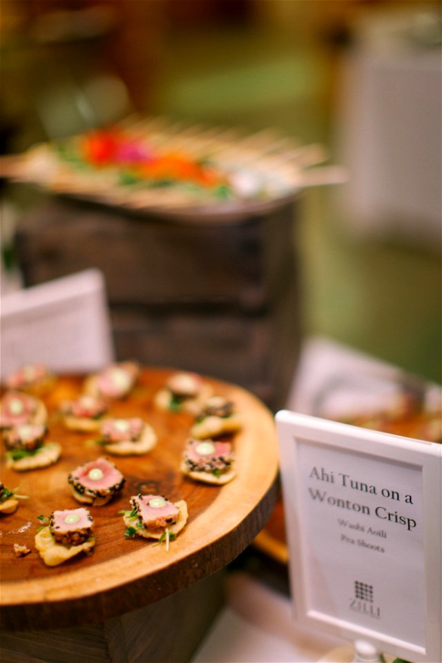 ZHG Ahi Tuna on Wonton Crisps