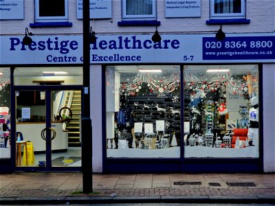 Prestige Heathcare, East Barnet, Christmas Window 2022