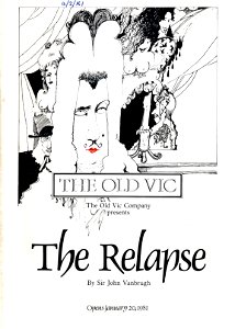 The Relapse: Old Vic (London) Programme, February 1981