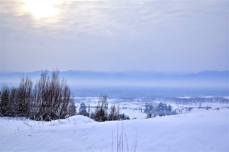 winter road through the Sayans photo