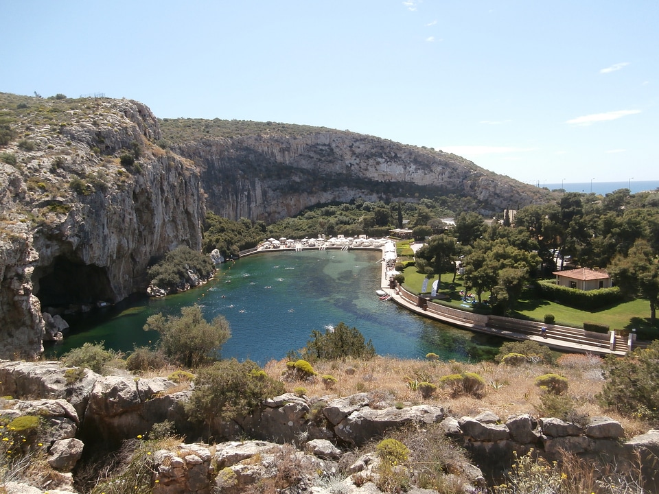 Vouliagmeni, Thermal Radonic Mineral Water Lake Athen, Greece