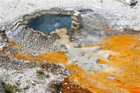 Hot Spring with mineral run-off photo