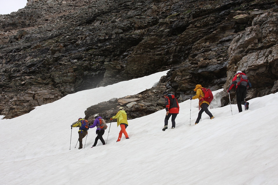 A group of friends on a hiking Banff National Park