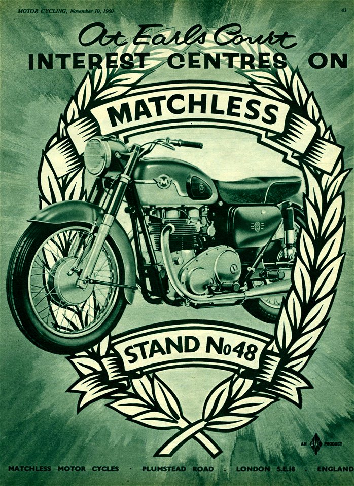 MATCHLESS motorcycle advertising 1960