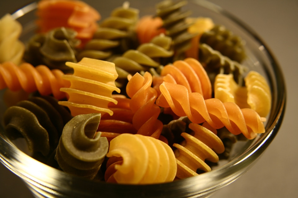 Uncooked Rotini Pasta On A Counter