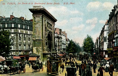 Paris porte Saint Denis CIRCA 1900 photo