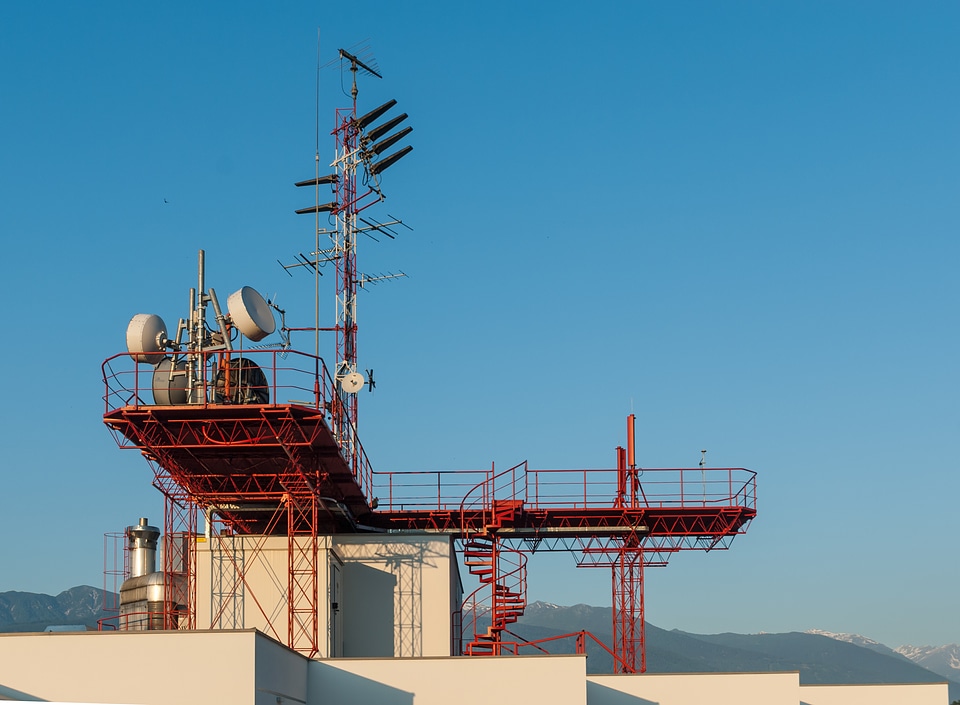 Antenna mast on the top of the ORF Tirol, Innsbruck