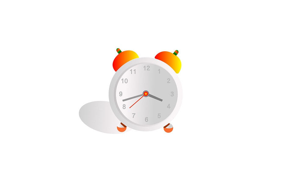 Clock on white background