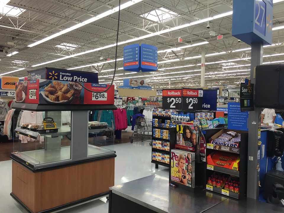 Walmart shopping center interior