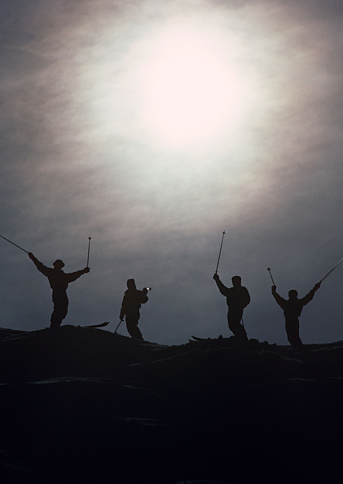 Ski mountaineering silhouette