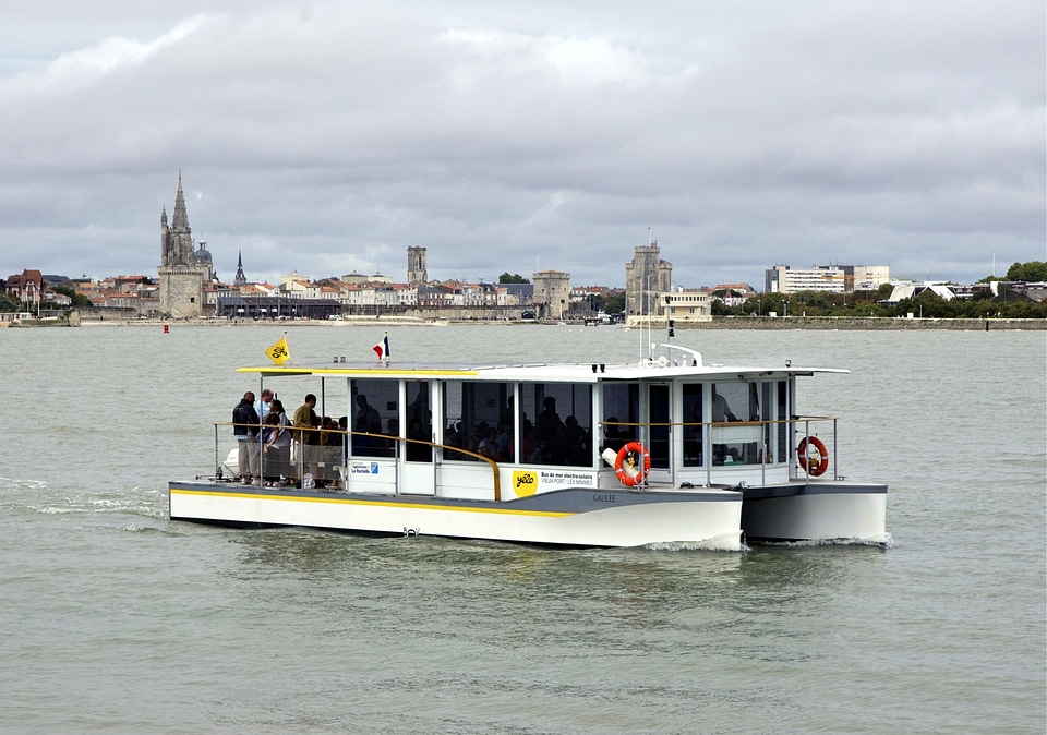 a solar powered boat in La Rochelle, France
