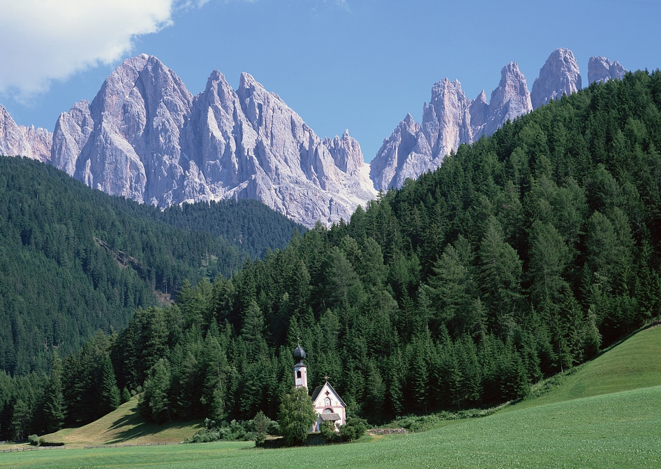 Alps mountains landscape with houses