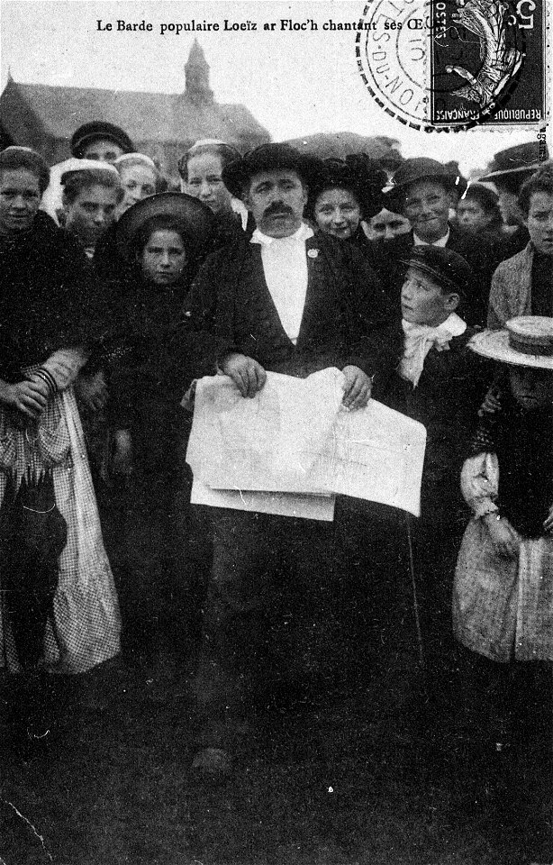 Barde populaire vers 1900 en Bretagne
