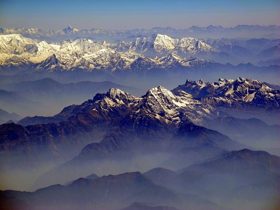 Beautiful Himalayas mountain landscape in a sunny day photo