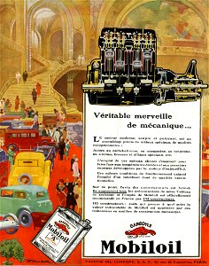Publicité Huiles automobiles Mobiloil 19301930 photo