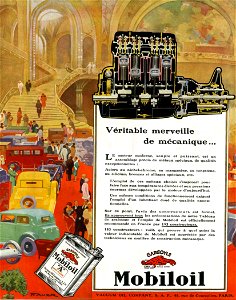 Publicité Huiles automobiles Mobiloil 19301930