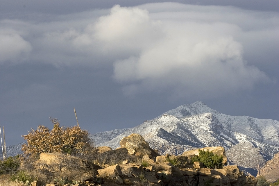 Snow-capped Guadalupe Peak