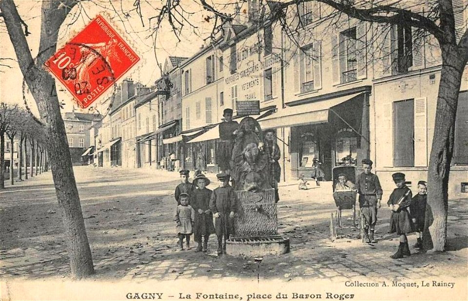 Gagny.Place du Baron-Roger.Fontaine