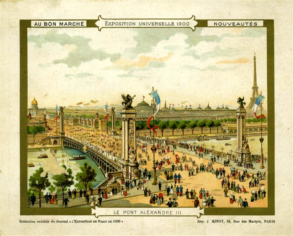 Publicité "Au Bon Marché" Exposition Universelle 1900 Paris photo