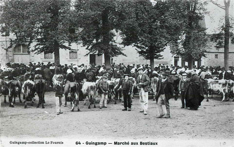 GUINGAMP un marché vers 1900 photo