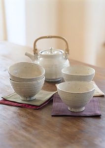 Elegant oriental tea set photo