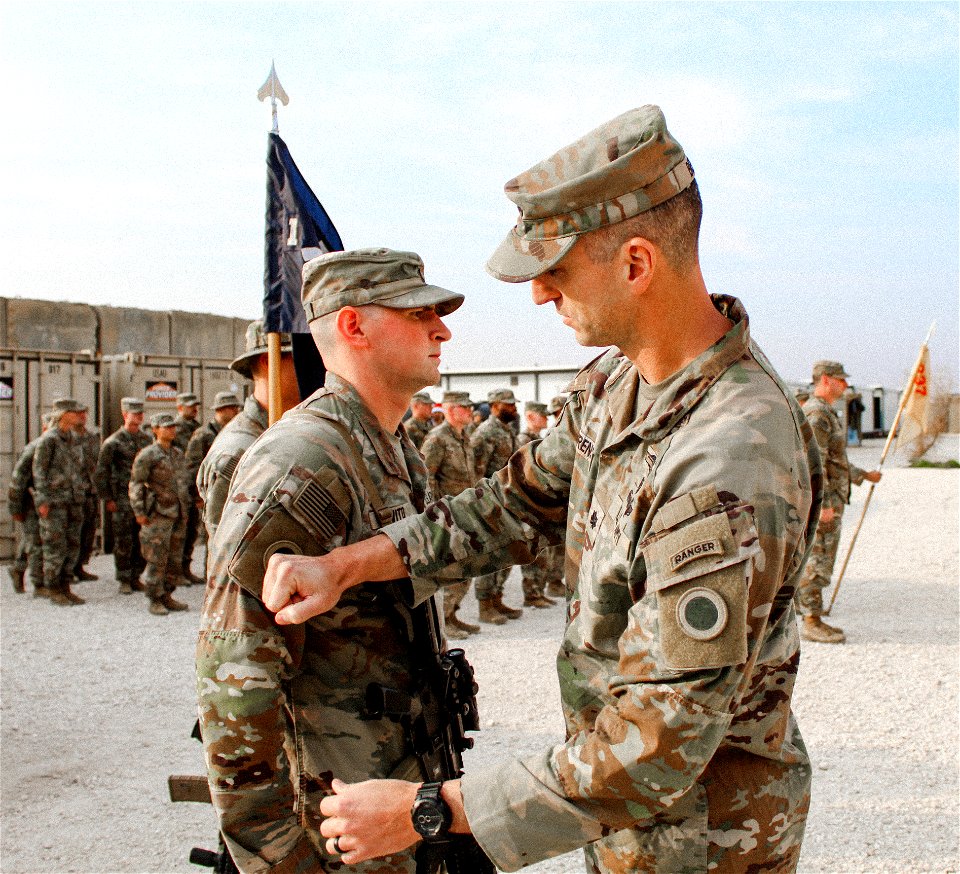 Patching ceremony of 1st Battalion, 125th Infantry Regiment