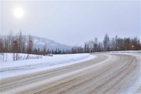 winter road through the Sayans photo