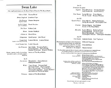 Swan Lake at the Royal Opera House, 1988