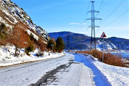 winter road to the blue photo