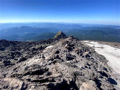 Boulder Field at Mt. St. Helens in WA photo