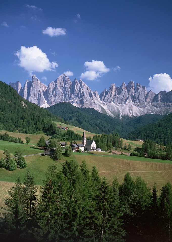 Alps mountains landscape with houses
