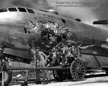 The crew of B-29 Superfortress 42-24598 "Waddy's Wagon"