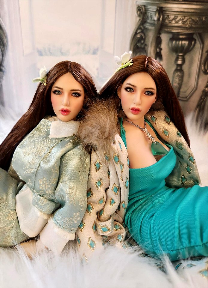 Twins In Teal And Turquoise