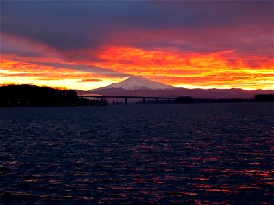 Sunrise at Columbia River in WA photo