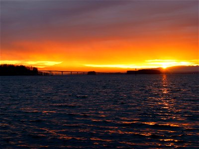 Sunrise at Columbia River in WA photo